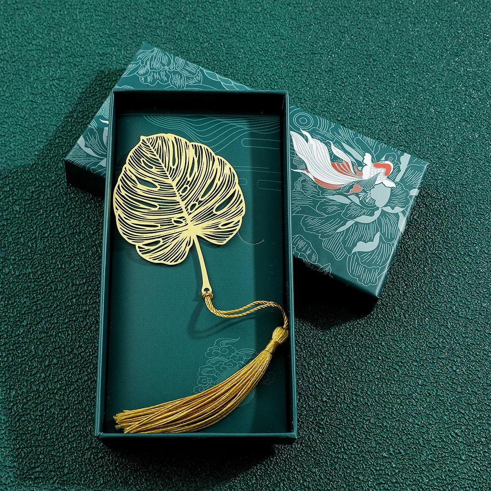 Chinese Style Handmade Book Mark Golden Rose Lotus Flower Bookmarks