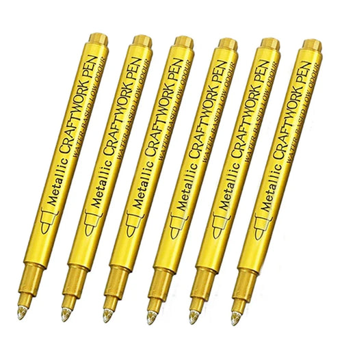 4/6pcs Waterproof Permanent Metallic Brush Paint Marker Pens DIY Resin