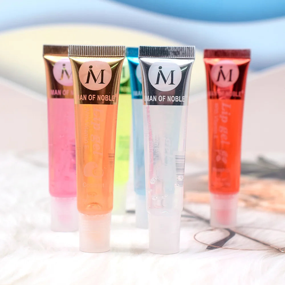 6Pcs Fruit Flavor Glossy Lip Oil Set Clear Hydrating Moisturizing Lip