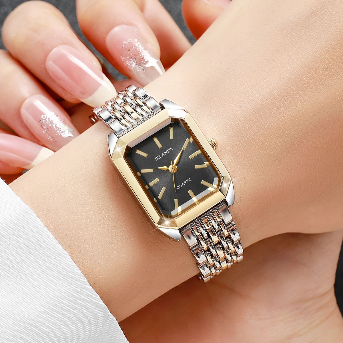 Fashion Rectangle Women Watches Steel Strap Ladies Quartz Wrist Watch