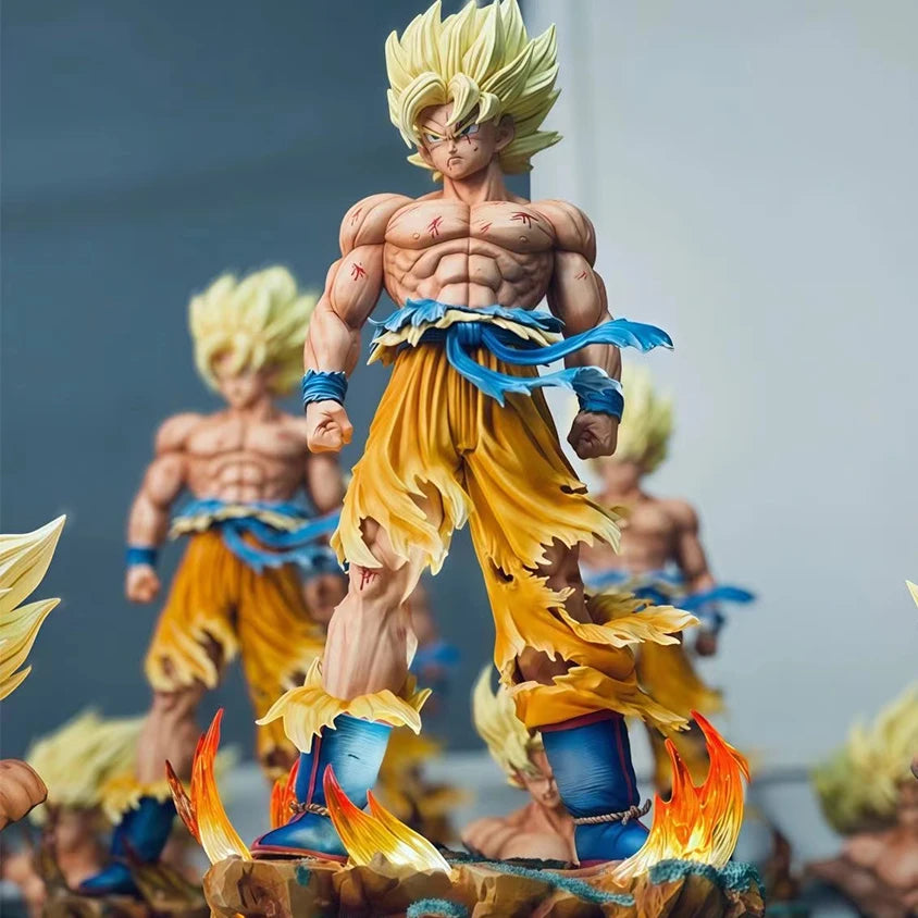 Jt Statue Dragon Ball Z Son Goku Figure Replaceable Heads Led Base