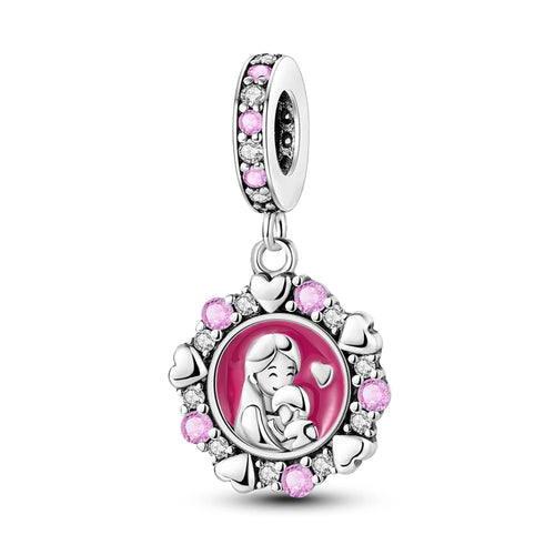 Charms Beads 925 Sterling Silver Tree of Life Peach Heart Sweet Love