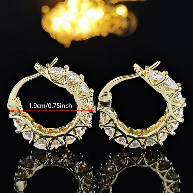 High Quality Cubic Zirconia Women Hoop Earrings Stylish Girl