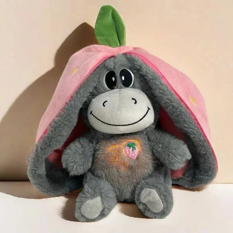Baby Strawberry Donkey Plush Toy Stuffed Creative Into Fruit Transform