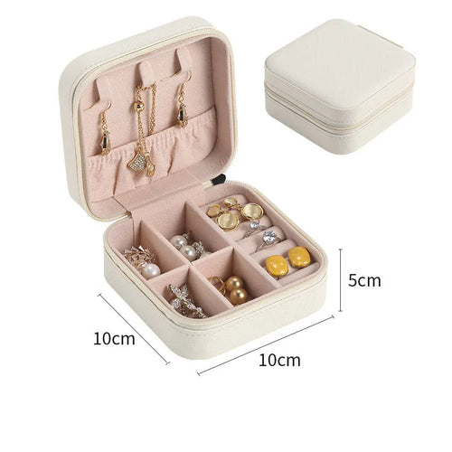 Simple ins macaroon jewelry box travel travel studs necklace ring