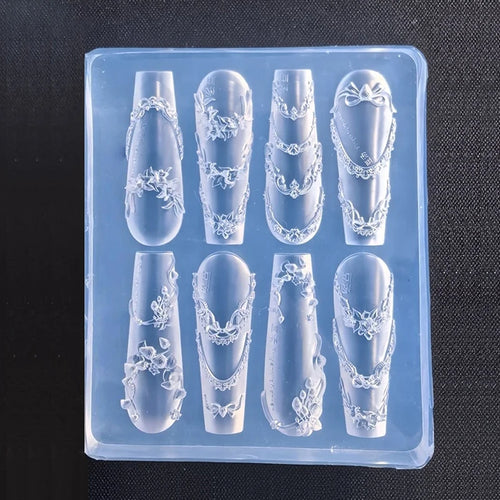 3D Mold Silicone Nail Art Decorations DIY Flower Bow Angle Wing