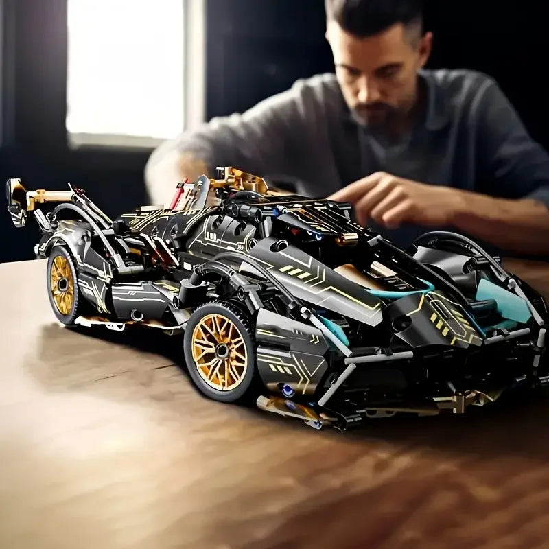1638-Piece Racing Car Building Block Set - High-Quality DIY