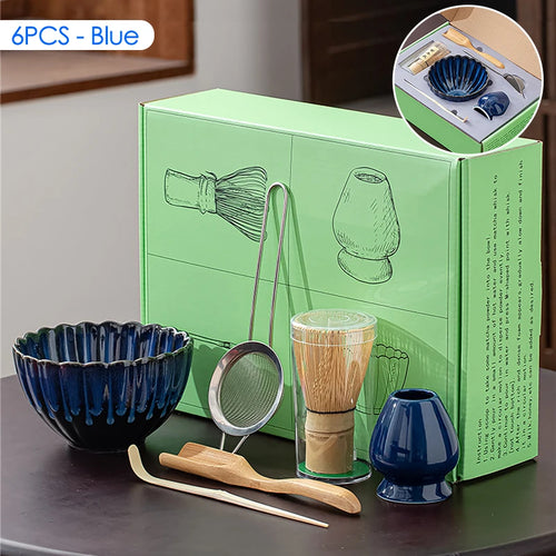 4/6/7PCS Japanese Matcha Blender Set with Bamboo Whisk Matcha Brush