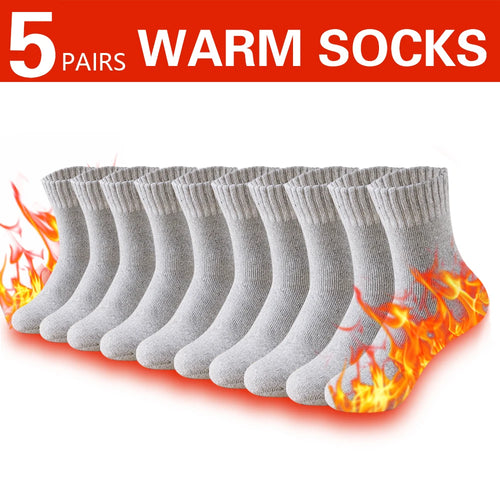 3 Pairs Winter Thick Towel Men's Socks Man's Outdoor Sports Long Socks