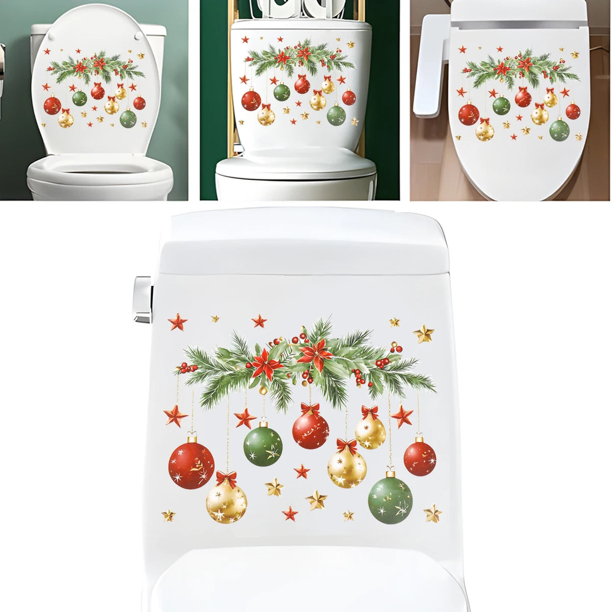 Christmas Toilet Sticker Merry Christmas Decoration for Home 2025