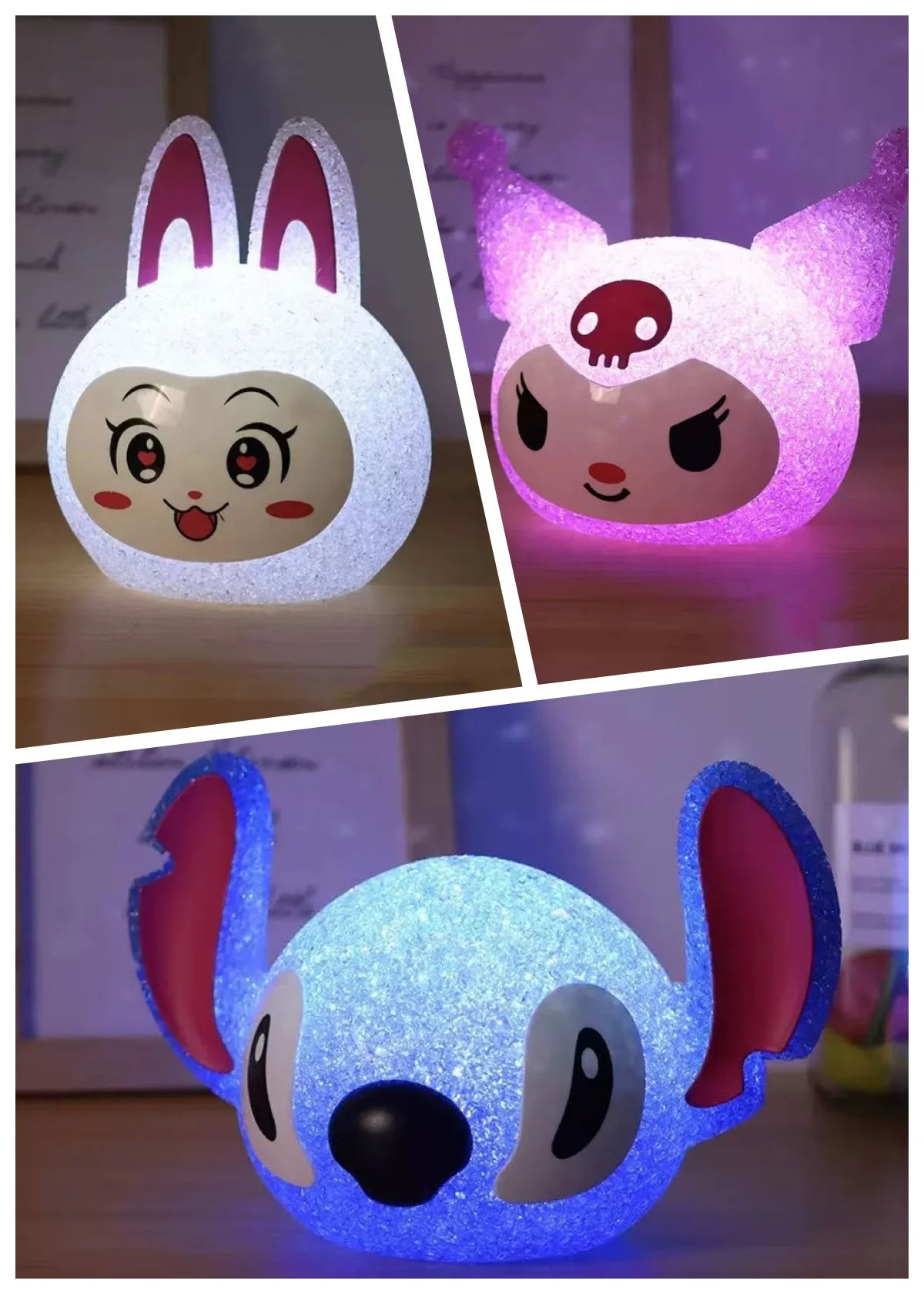 Lilo&Stitch Particle Projection Night Light 3d Cartoon Kuromi Rabbit