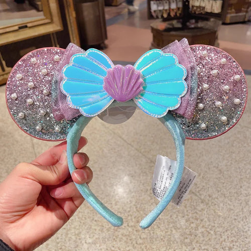 Disney Princess Headband Mickey Ear Rapunzel Snow White Sequin Bow