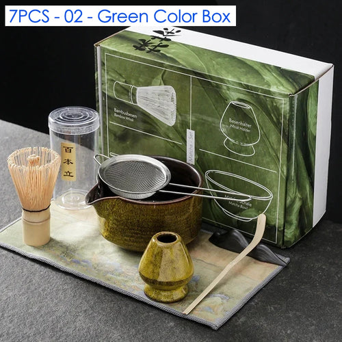 4/6/7PCS Japanese Matcha Blender Set with Bamboo Whisk Matcha Brush