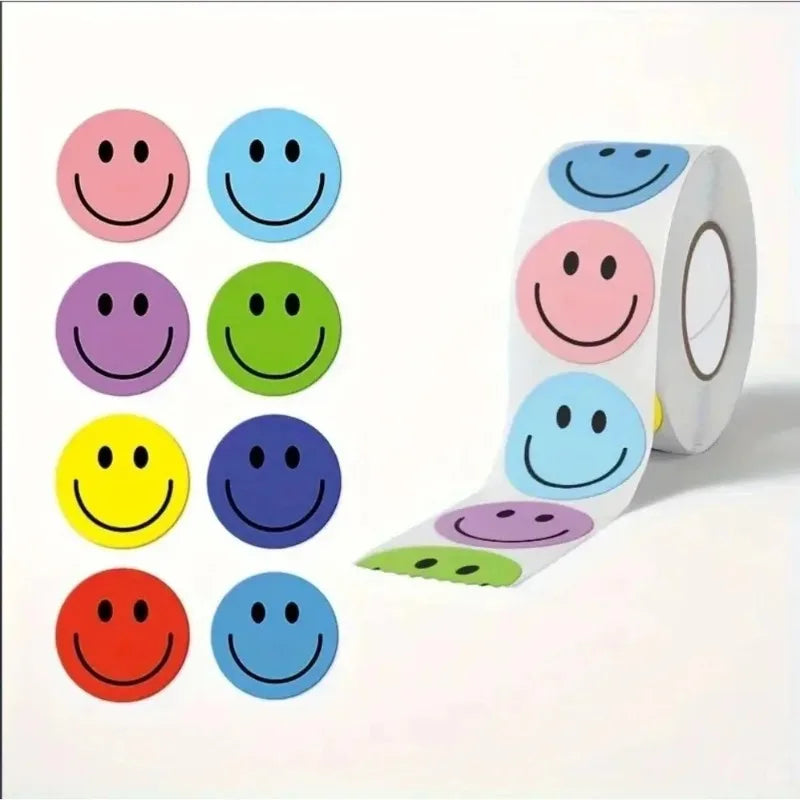 500pcs round Smiling Face Paper Stickers for Teachers Parents