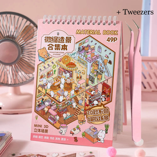 Mr Paper 49pcs Sunny Town Series miniature scene creation sticker book