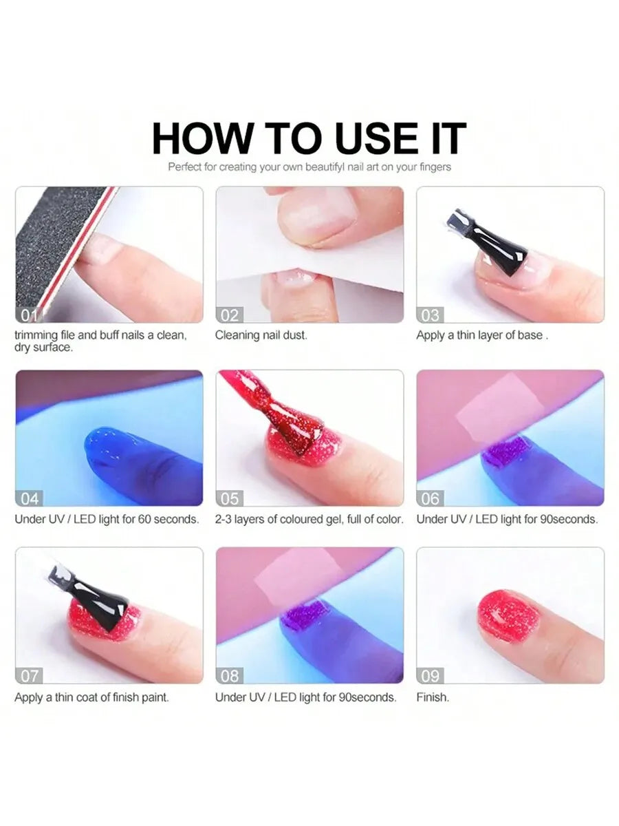 2pcs 15ML White And Black Gel Nail Polish UV/LED Soak Off Gel Nail