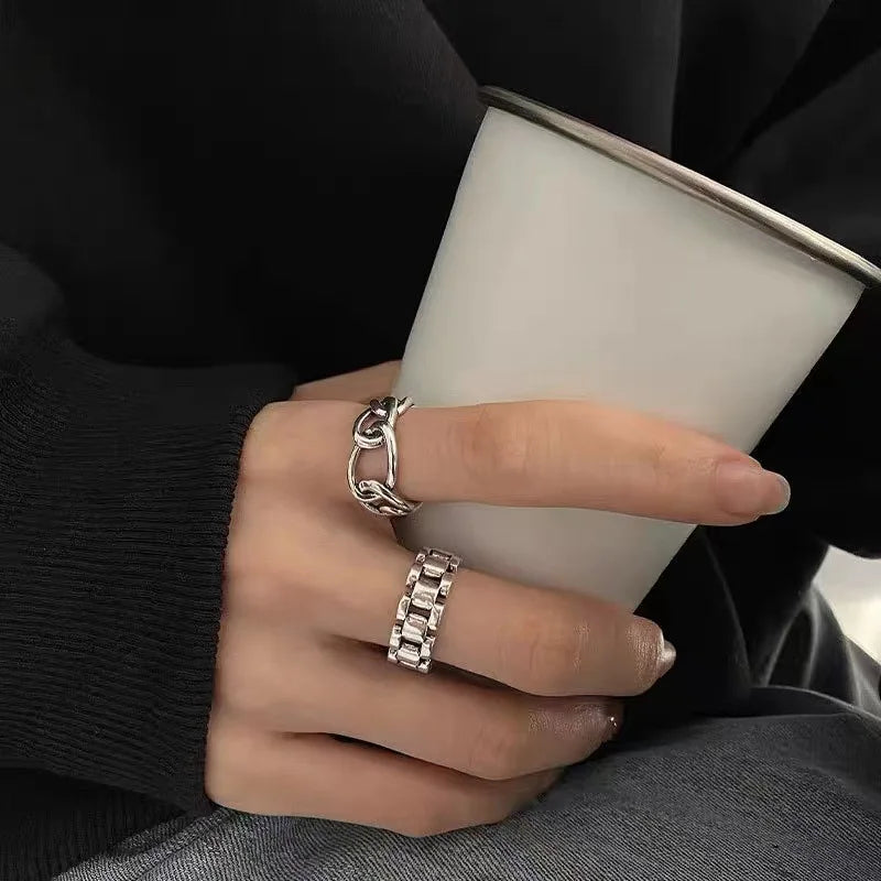 925 Sterling Silver Finger Rings New Fashion Creative Cross Hollow