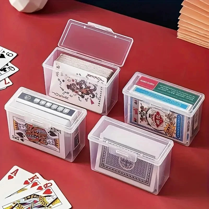 1/3pcs Playing Card Box, Clear Deck Case, Two Poker Images Can Be