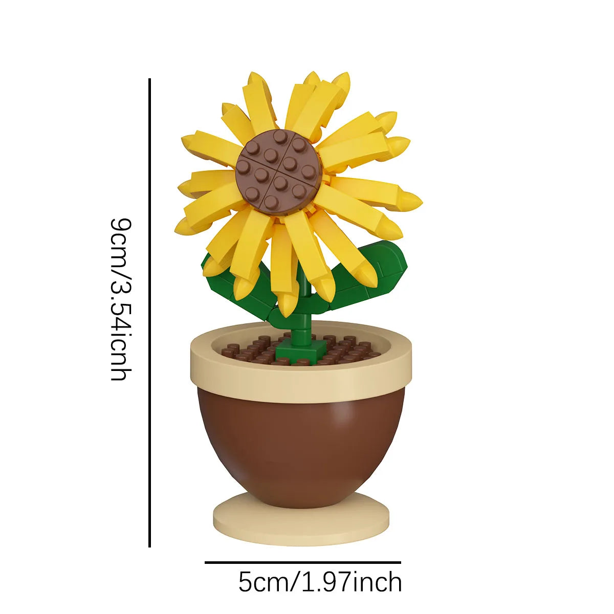 Educational Building Block Flower Bouquet Pot Plant Toy, Small Part