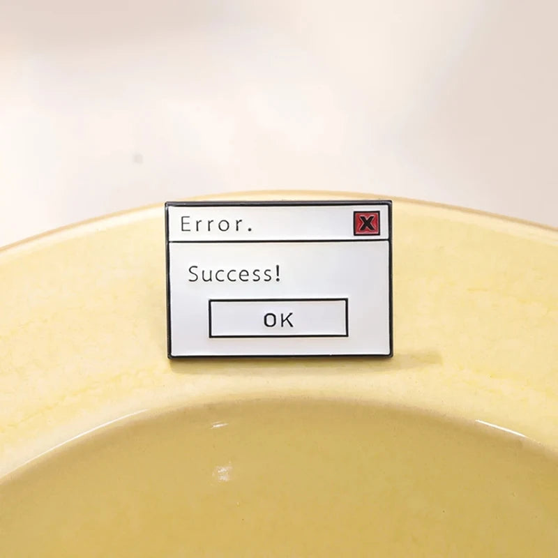 Computer Erro Message Enamel Pins Windows Xp Task Failed Successfully