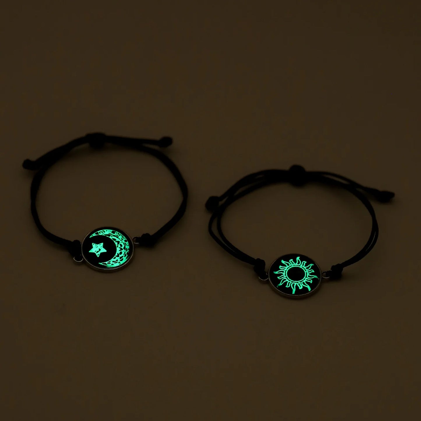 Romantic Luminous Sun Moon Couple Bracelets for Women Men Handmade