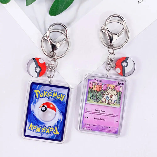 Pokémon Card Cute Acrylic Car Keychain Accessories Pikachu Charizard