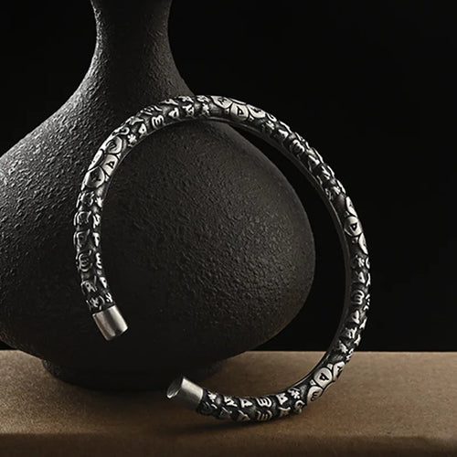 XIYANIKE Vintage Thai Silver Lotus Flower Cuff Bracelet For Women Girl