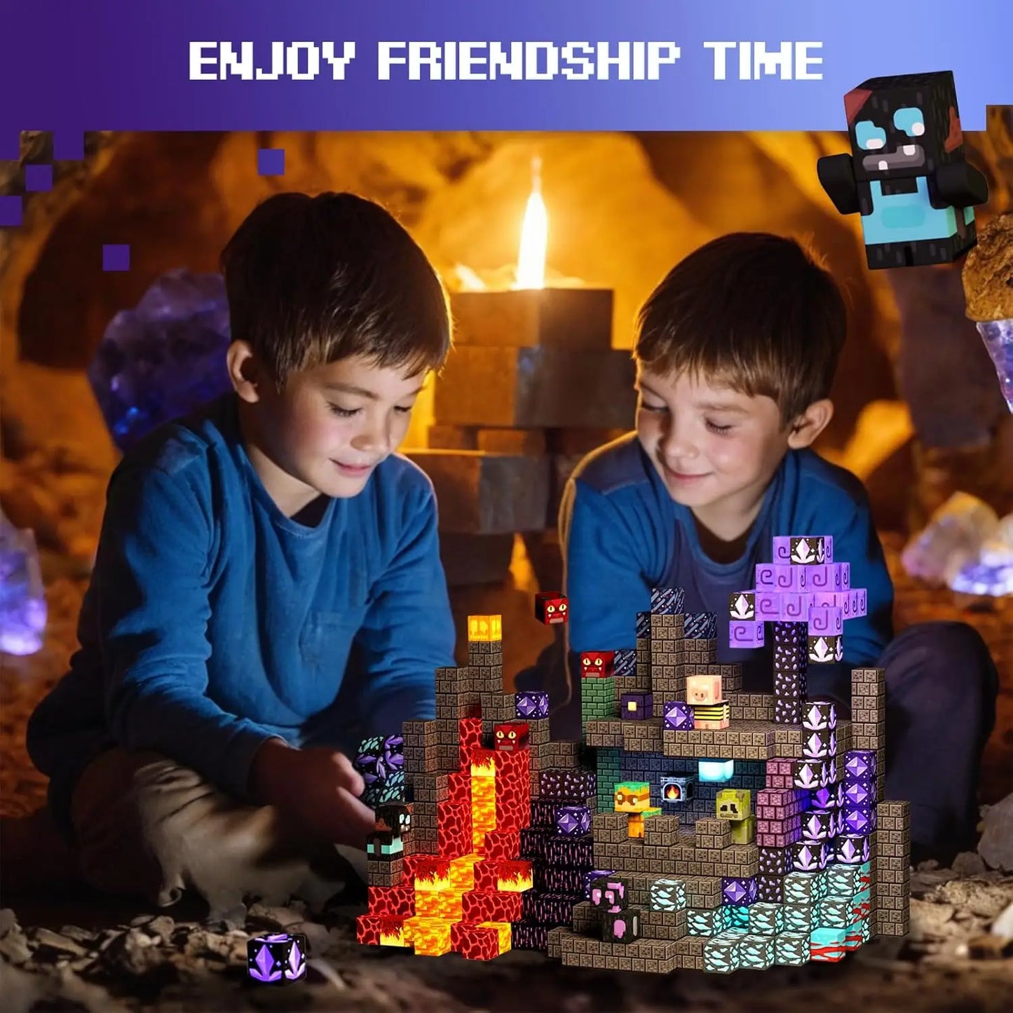 Magnetic Building Blocks Mine World Magnetic Cave World  Brick Cube