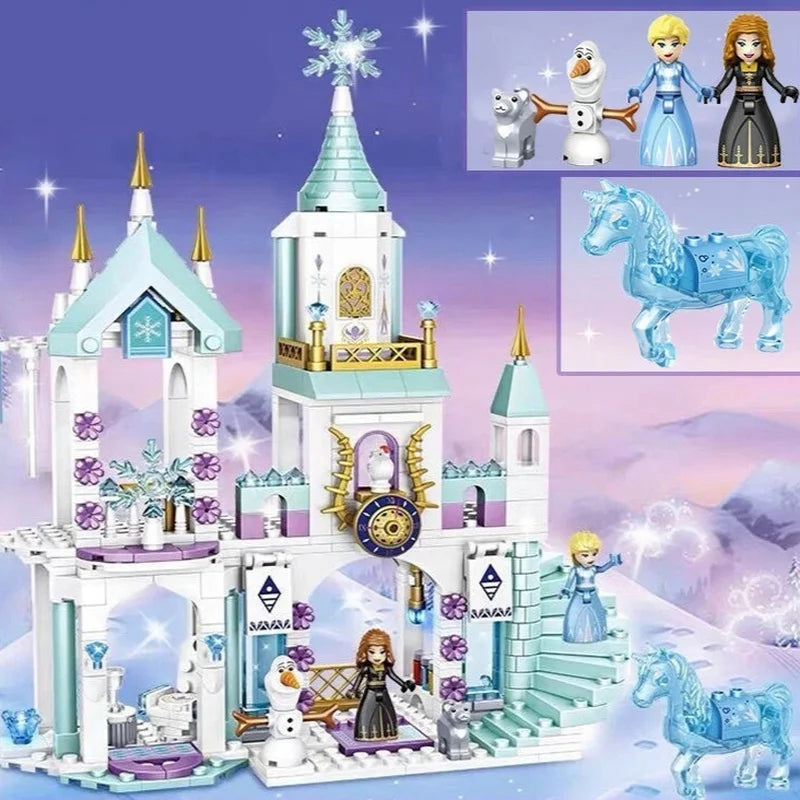 Disney Princess Elsa Ice Castle Princess Magic Castle Set Building