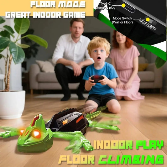 Rechargeable RC Gecko Toy Remote Control Lizard for Kids LED Eyes Dual