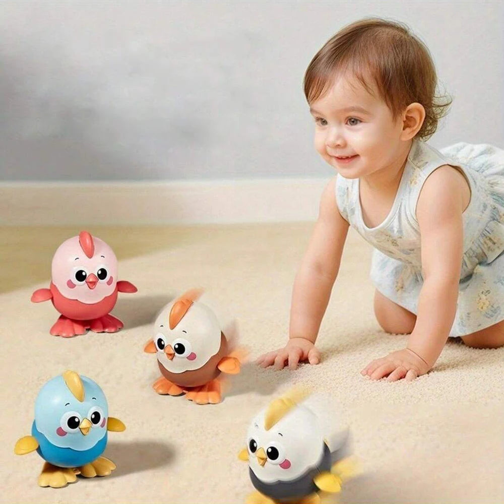 Novelty Clockwork Cartoon Jumping Chicken Toy,Interactive Crawling Toy