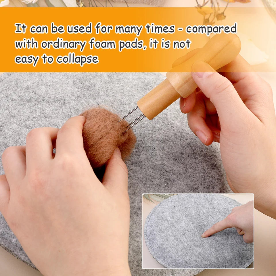 BUDDUR 1PC Wool Felting Pad Needle Felting Poked Pad Wool Felt