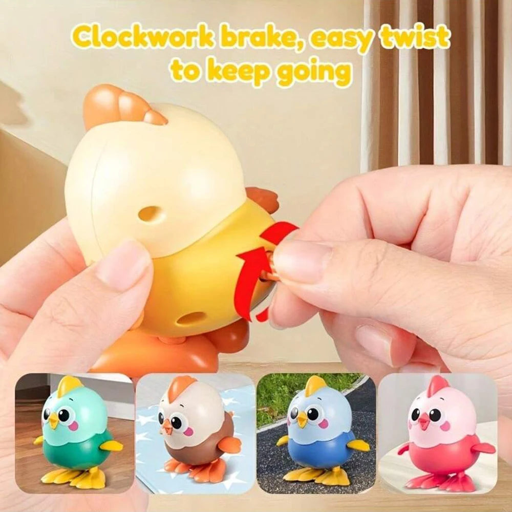 Novelty Clockwork Cartoon Jumping Chicken Toy,Interactive Crawling Toy