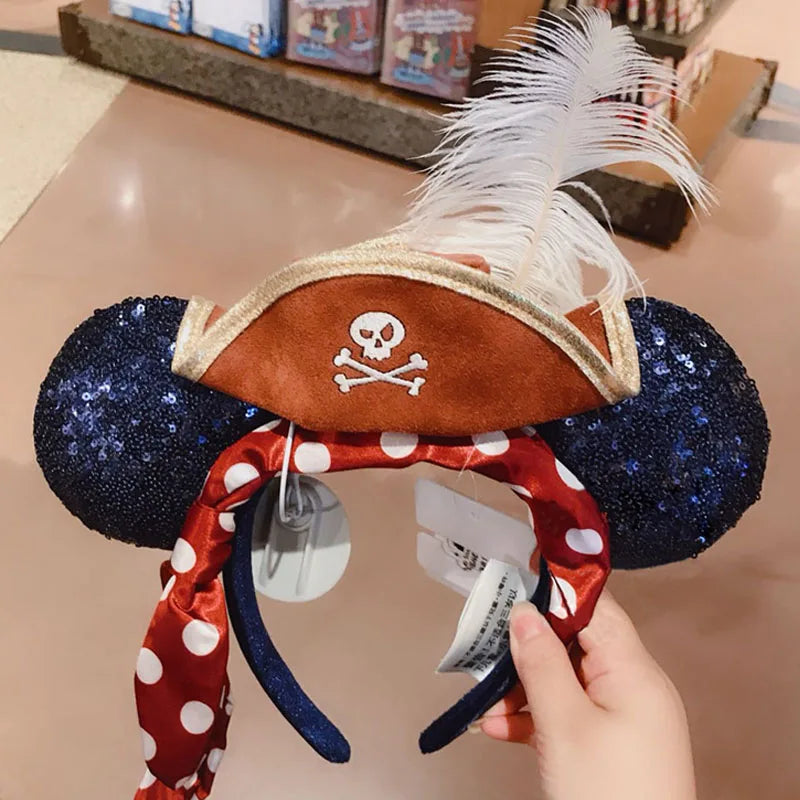 Disney Princess Headband Mickey Ear Rapunzel Snow White Sequin Bow