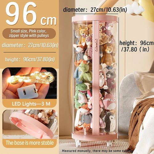 Transparent Doll Storage Box Plush Toy Organization Toy Storage Tube