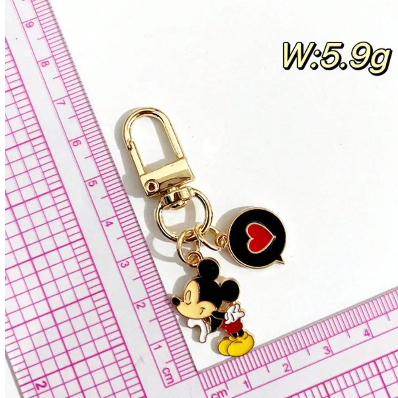 2pcs Disney Mickey Mouse Metal Keychain, Minnie Mouse, Kawaii Bag
