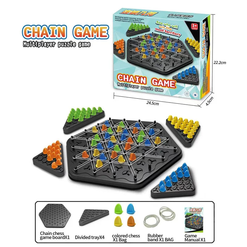 Chain Triangle Chess Game Triggle Rubber Band Game Educational