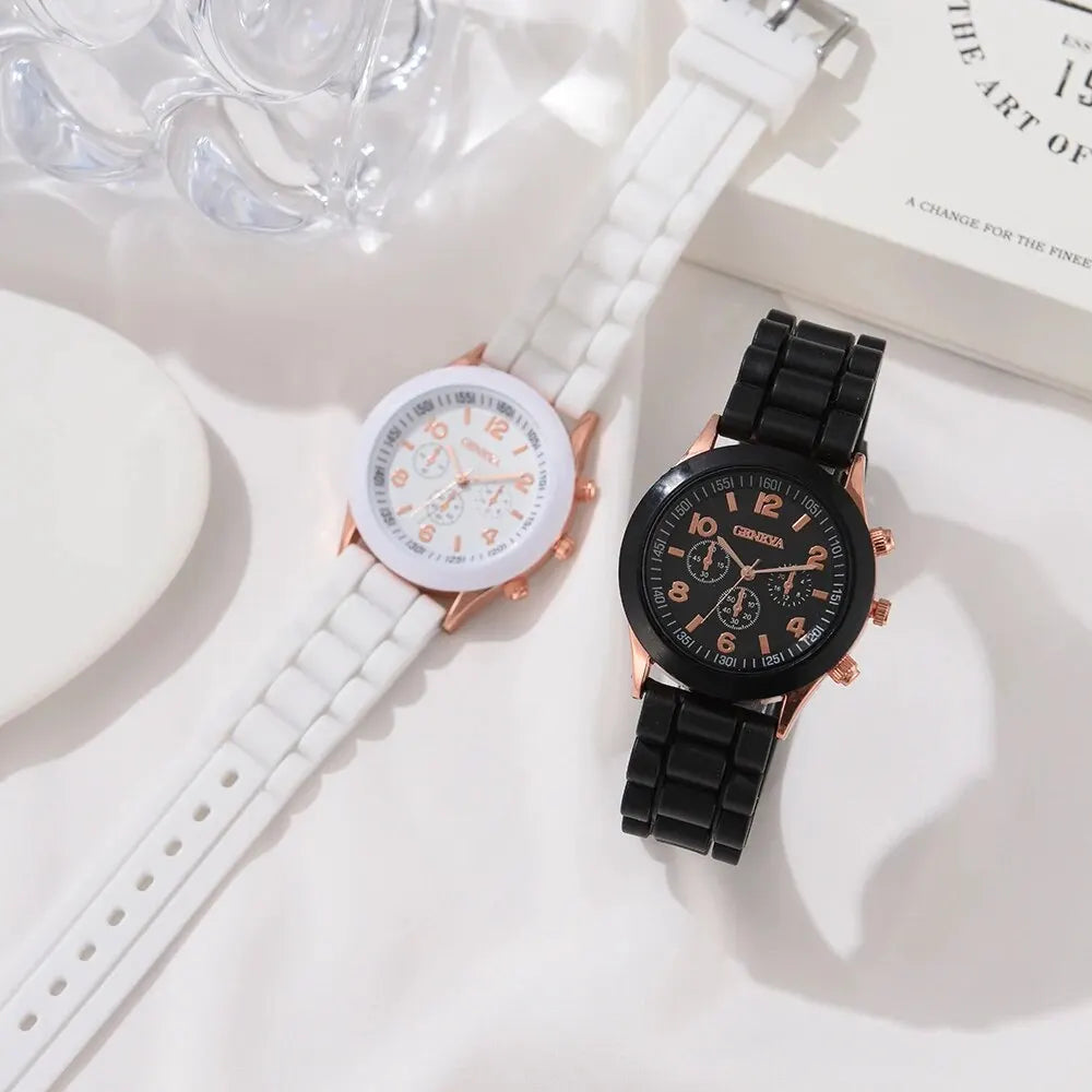 2Pcs Luxury Women's Watch Set Fashion Luxury Elegant Alloy Wristwatch
