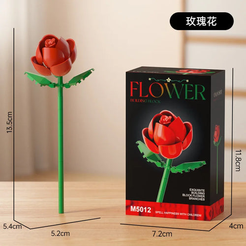 Simulation Building Blocks Flowers Eternal Bouquet Micro Brick Rose