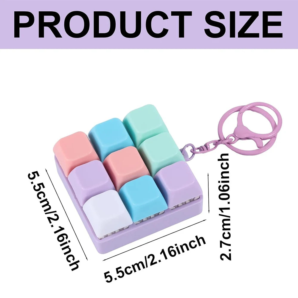 New Keyboard Fidget Toy, Fidget Clicker Keyboard Fidget Keychain,