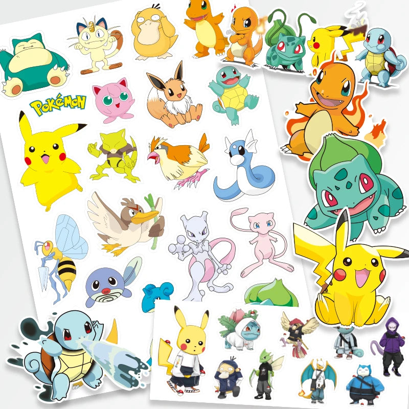 3PCS Pokemon Temporary Tattoo Stickers Children Pikachu Sticker Funny