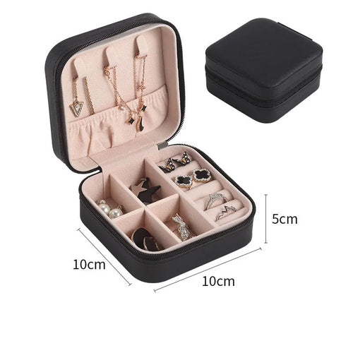 Simple ins macaroon jewelry box travel travel studs necklace ring