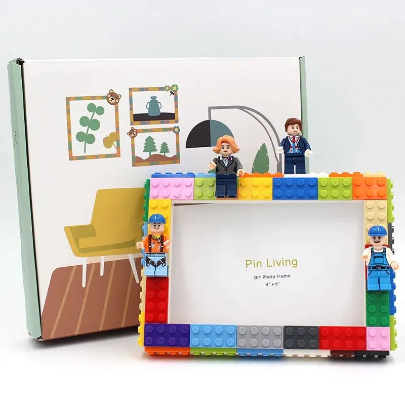 DIY Clourful Building Blocks Photo Frame For Home Decoration Creative