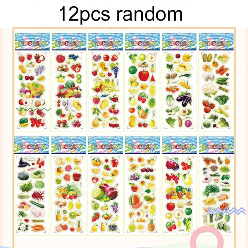 12pcs/set Children Bubble Stickers 3D Sticker Toy Plastic Multiple