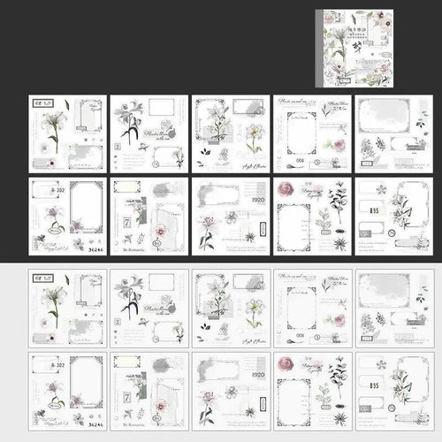 4Style 20pcs/book INS Floral Sticker Book Four Seasons Theme Cutting