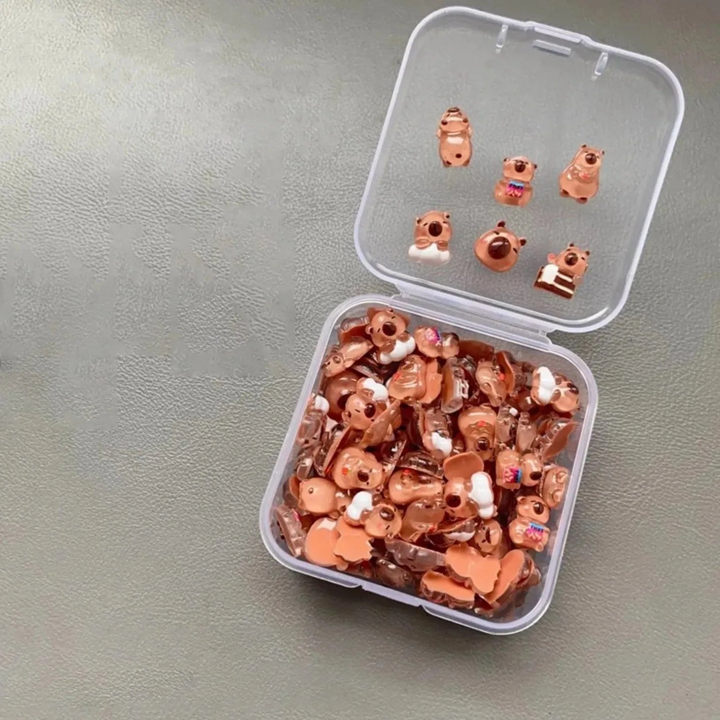 100pcs Mini Capybara Miniatures, Animal Figurines Fairy Garden Home