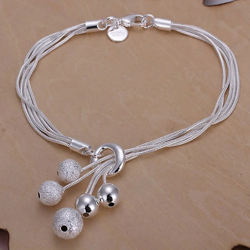 Fine 925 Sterling Silver Noble Nice Chain Solid Bracelet for Women Men