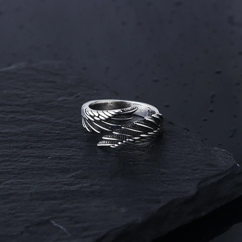 Retro Angel Demon Wings Creative Ring For Men Women Punk Gothic Open