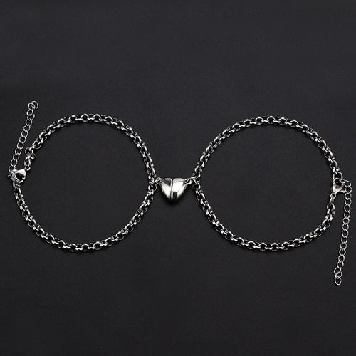 2Pcs/set Magnet Couple Bracelets Heart Attraction Bracelet Stainless