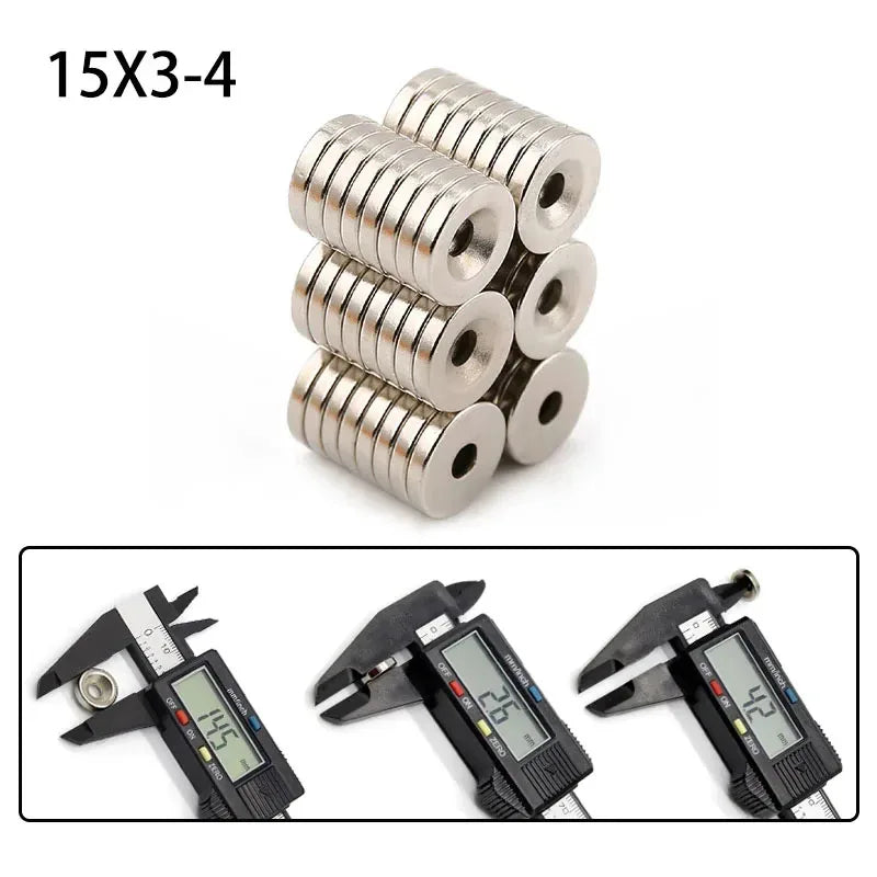 5/10/20PCS 15x3mm Hole Neodymium Countersunk Magnets-Super Strong Disc
